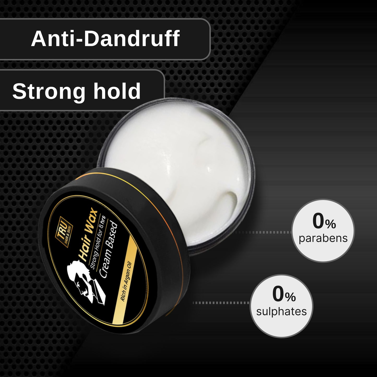 Hair Wax Cream For Men | Easy To Spread And Strong Hold For 12hrs + Anti - Dandruff | 50 gm wax cream