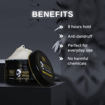 Hair Wax Cream For Men | Easy To Spread And Strong Hold For 12hrs + Anti - Dandruff | 50 gm wax cream