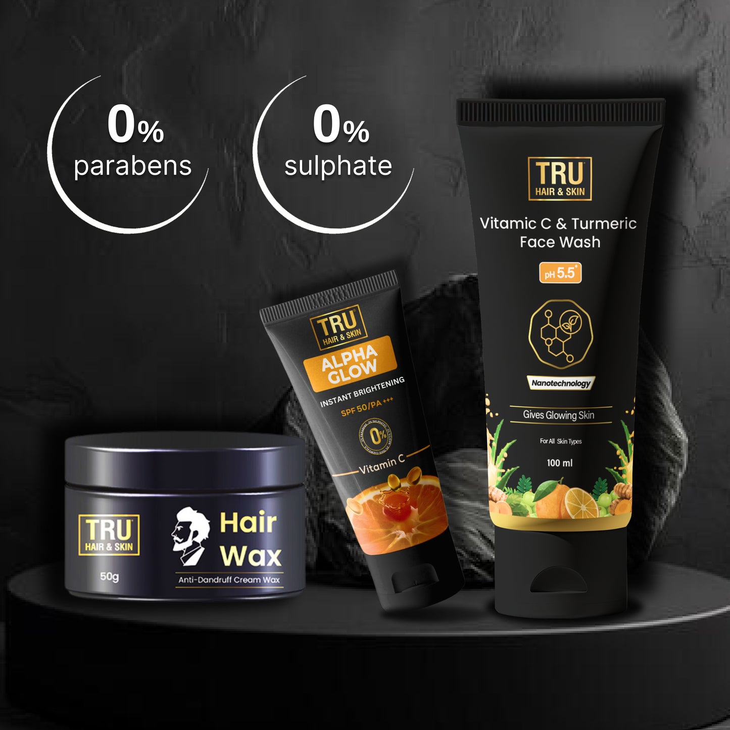 FREE Hair wax-50gm+ Alpha Glow Sunscreen with SPF 50- 25ml+ Vitamin C Face Wash-50ml | COMBO