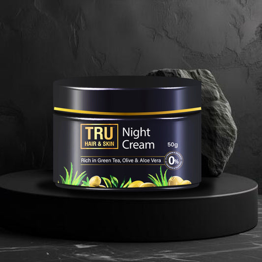 Night Cream With Green Tea, Niacinamide & Olive | Fights Acne & Hyperpigmentation- 50g