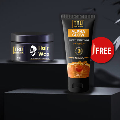 Free Alpha Glow Instant Brightening SPF 50 Sunscreen (50ml) with Hair Wax Cream(50gm) |HWIG