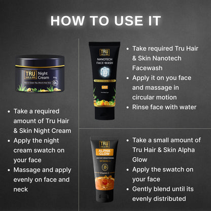 Acne Combo - Alpha Glow SPF 50- 25ml + Night cream- 50gm + Nanotech Face Wash- 50ml
