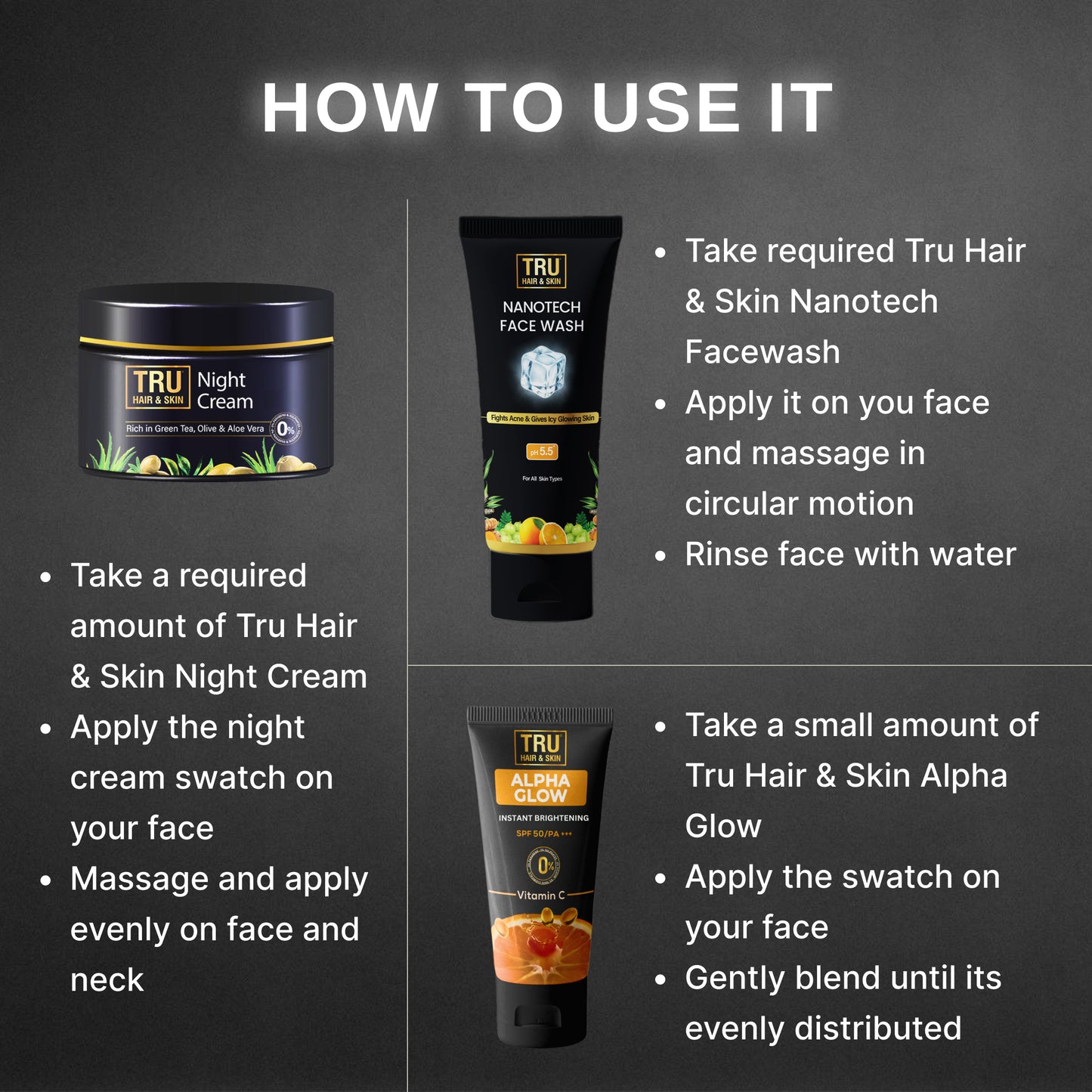 Acne Combo - Night cream- 45gm + Nanotech Face Wash- 50ml + Alpha Glow SPF 50- 25ml