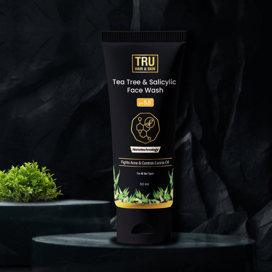 TRU HAIR & SKIN 2% Salicylic Acid Face Wash with Nanotechnology for Sensitive Acne-Prone Skin | Contains Tea Tree | 100ml