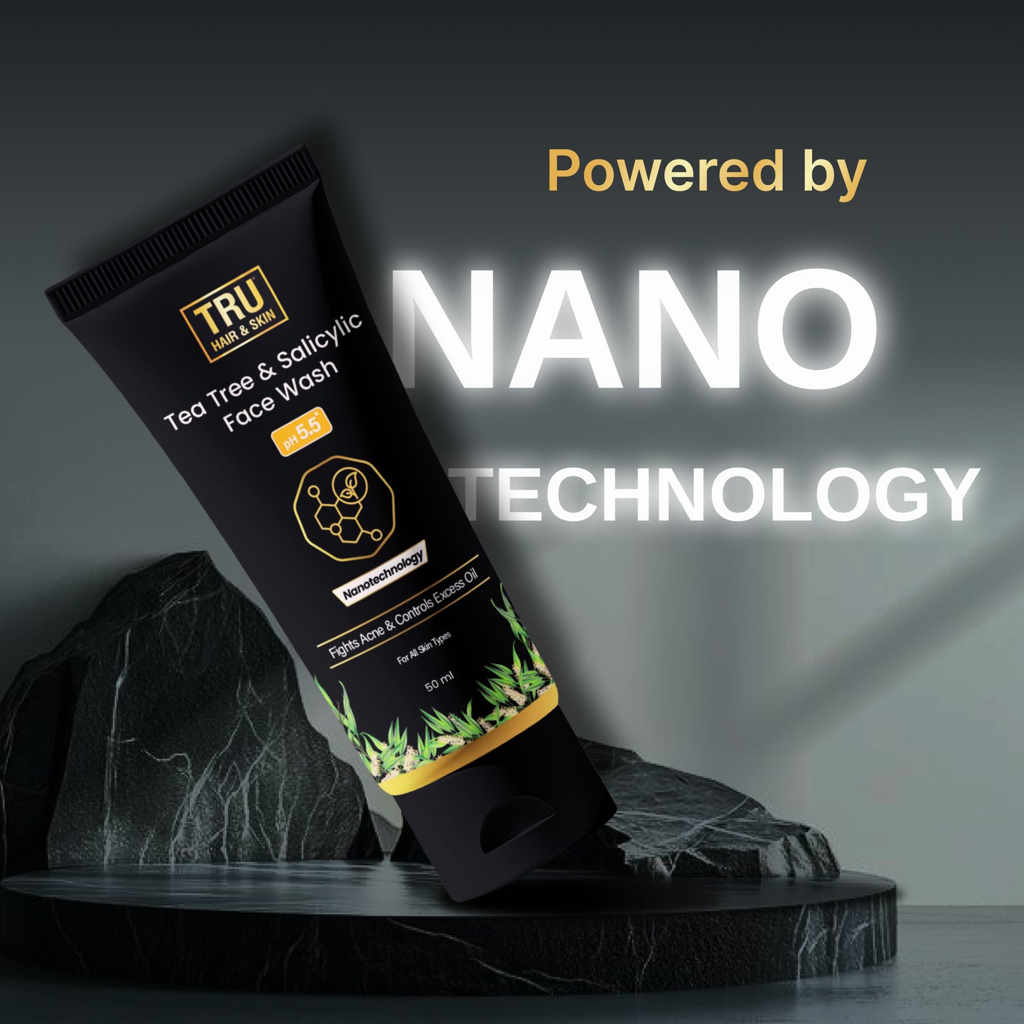 Tru Hair & Skin Nanotechnology Facewash with 2% Salicylic Acid and Tea Tree-100ml