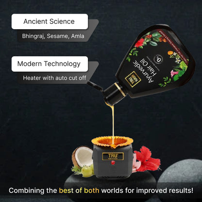 Ayurvedic Hair Oil with Free Heater |  Fights Dandruff, Hair Fall Control, Hair Growth & Shiny Hair | 50ml