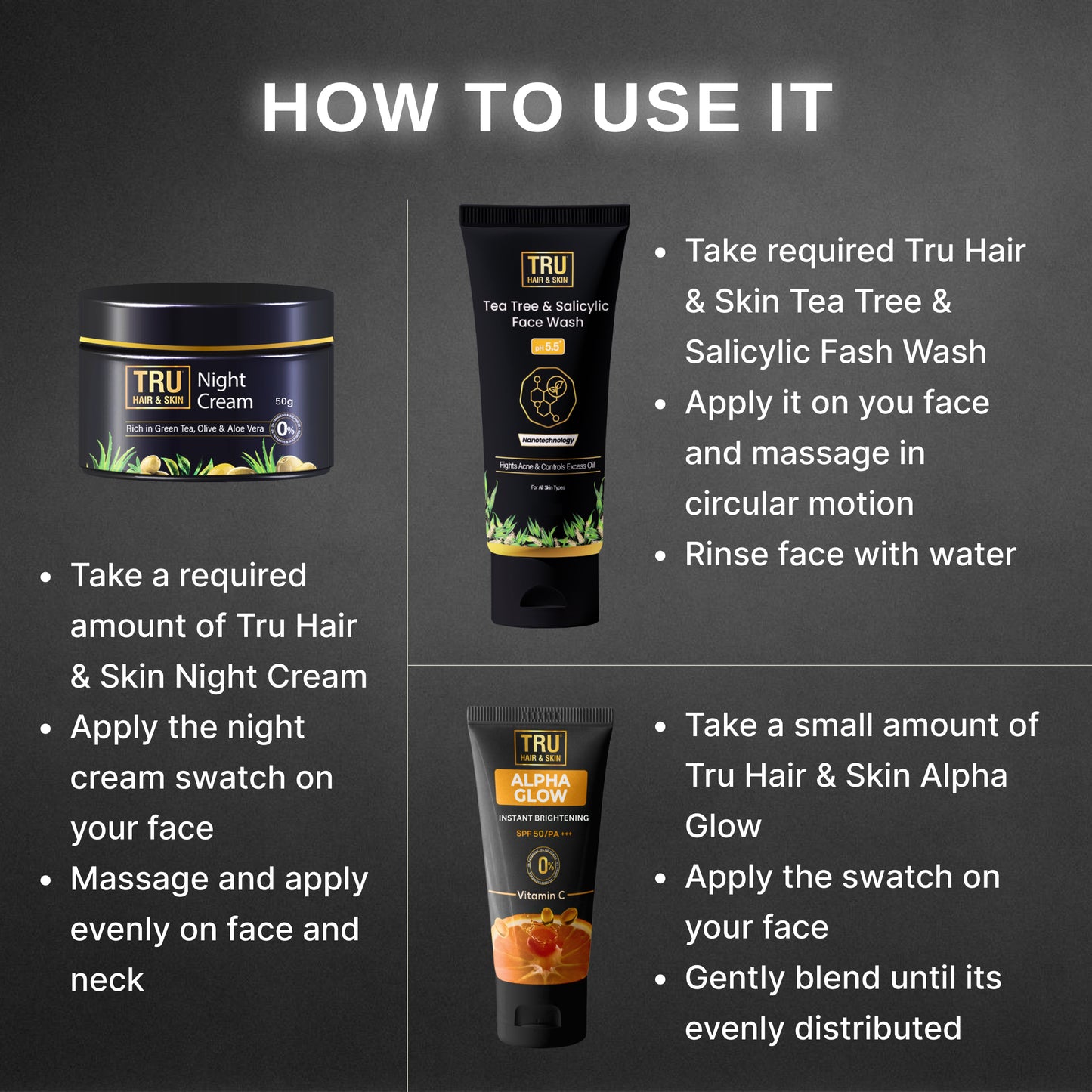 FREE Alpha Glow SPF 50-25ml + Anti Acne Night cream-50gm + Salicylic Acid  Face Wash-50ml