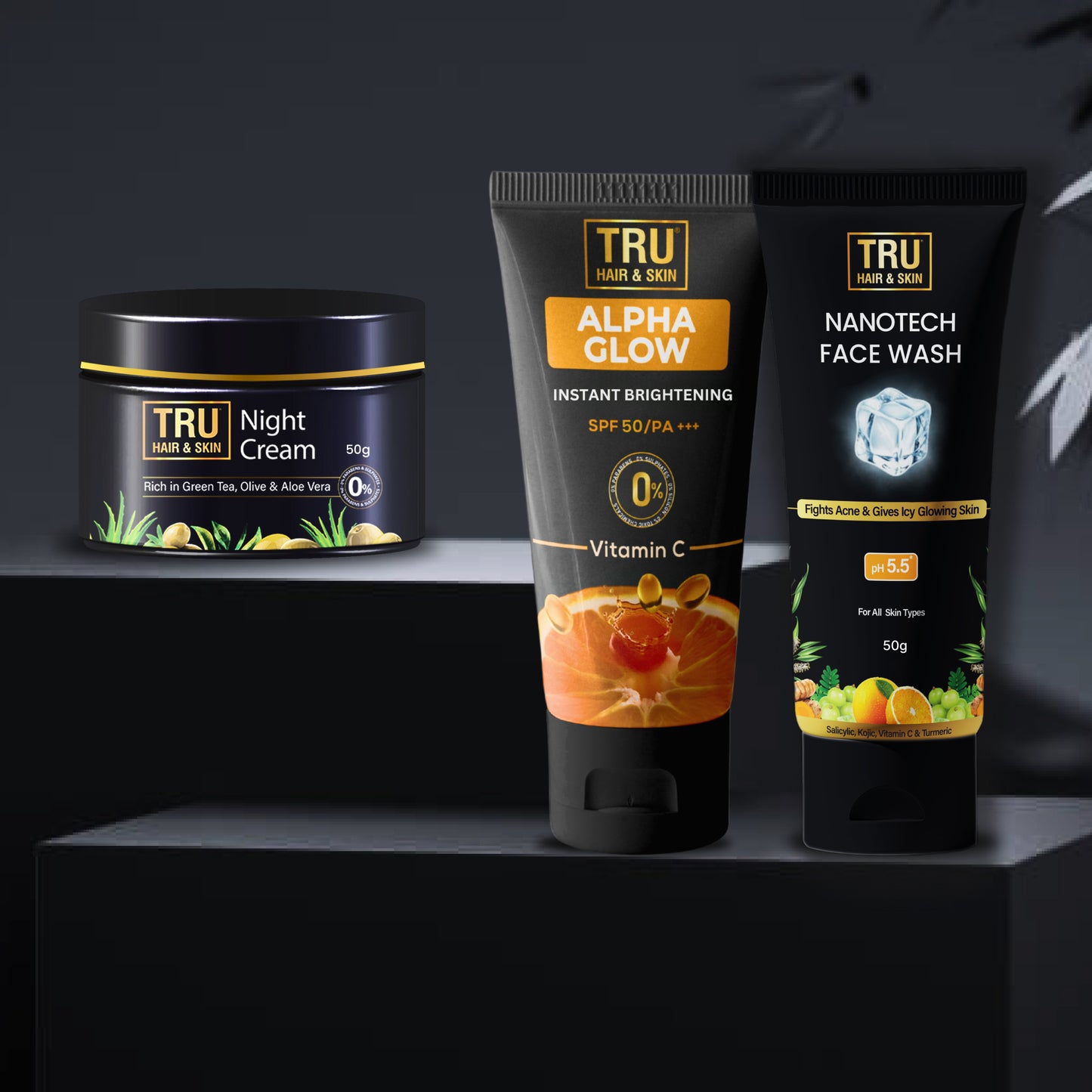 Acne Combo - Alpha Glow SPF 50- 25ml + Night cream- 50gm + Nanotech Face Wash- 50ml