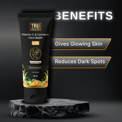 Tru Hair & Skin Nanotechnology Facewash with Kojic Acid, Vitmain C and Turmeric-100ml