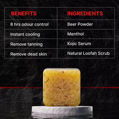 TRU HAIR & SKIN RebelX 2-in-1 Ice Blast Scrub (Natural Loofah) + SPF Hair Wax + Alphaglow Sunscreen | Detan Grooming Combo for Men | Scrub 100g, Hair Wax 50g, Alphaglow 25ml|-DOTD