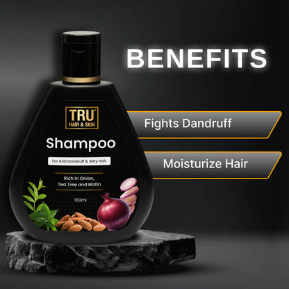 Tru Hair & Skin Shampoo | Fights Hair fall and Dandruff | 100ml