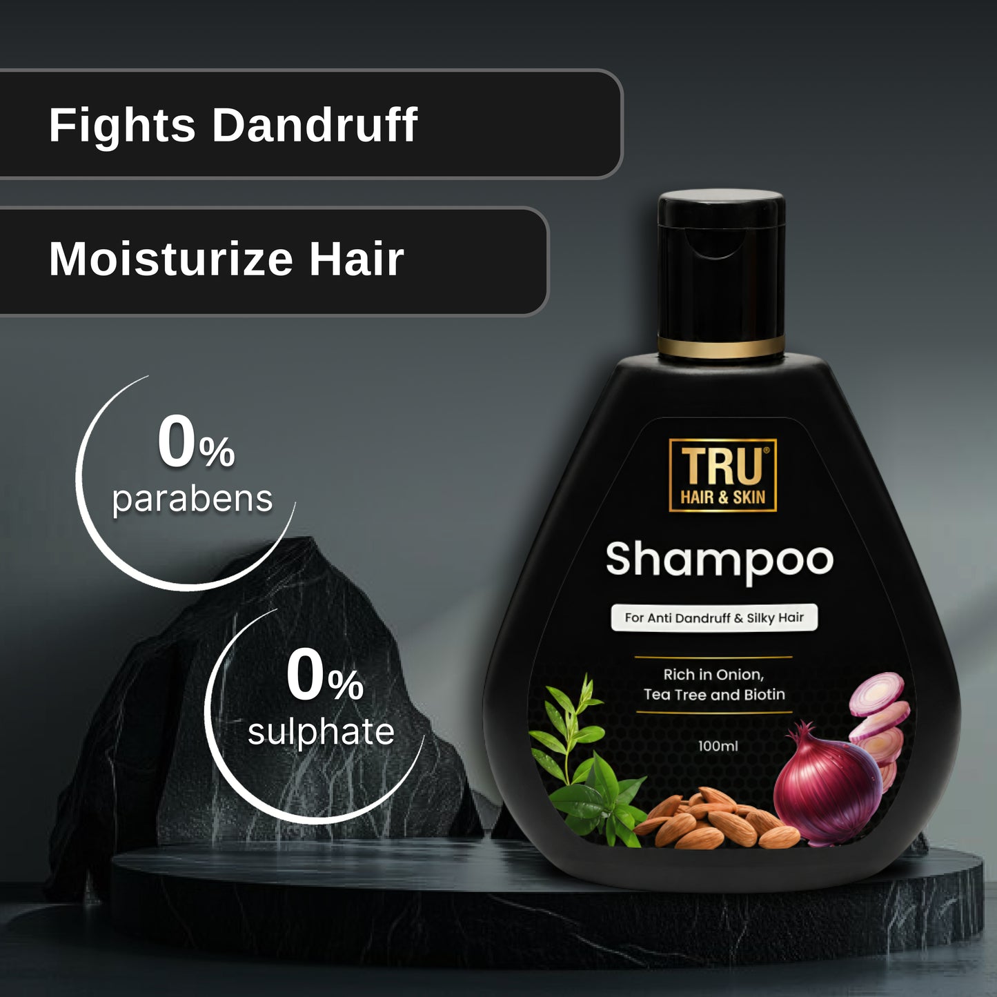Tru Hair & Skin Shampoo | Fights Hair fall and Dandruff | 100ml