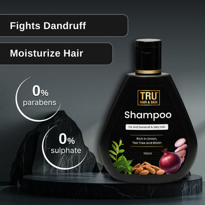 Tru Hair & Skin Shampoo | Fights Hair fall and Dandruff | 100ml
