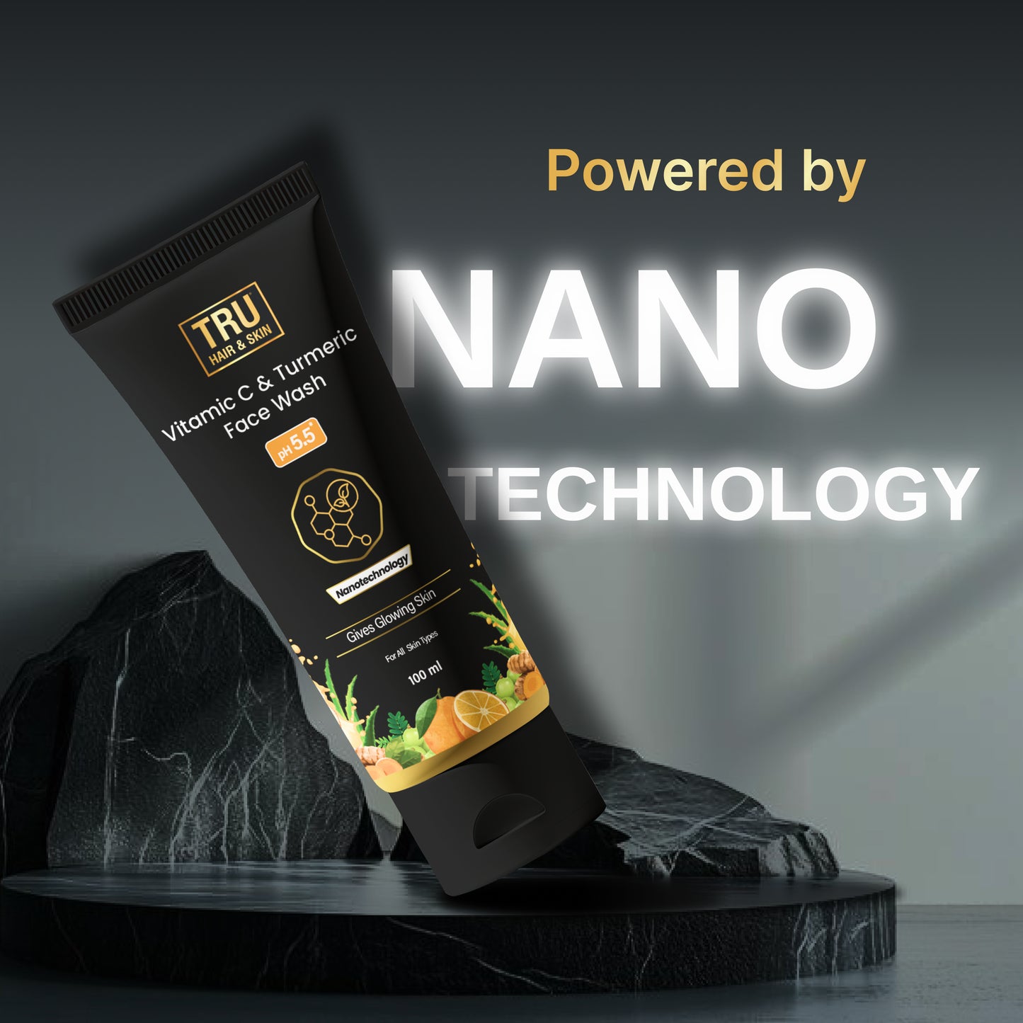 Tru Hair & Skin Nanotechnology Facewash with Kojic Acid, Vitmain C and Turmeric-100ml