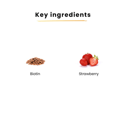 Hair & Skin Gummies with no Added Sugar | Strawberry Flavoured - 15 gummies [BOGO]