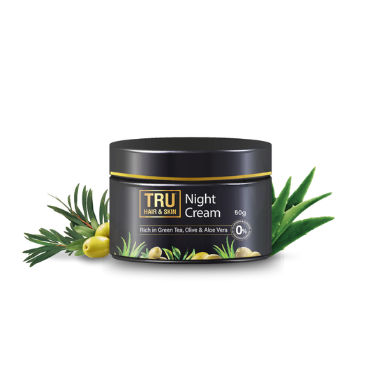 Night Cream With Green Tea, Niacinamide & Olive | Reduces Acne & Hyperpigmentation- 50g