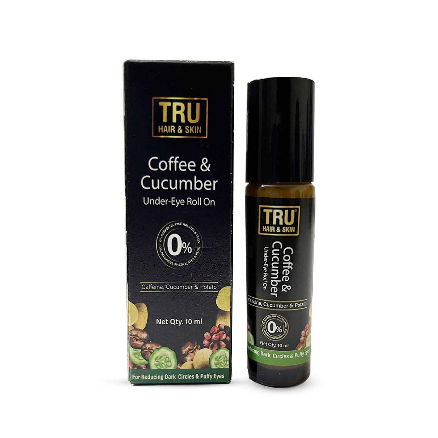 Coffee & Cucumber Under – Eye Roll On With Potato – 10ml | Reduces Dark Circles [BOGO]