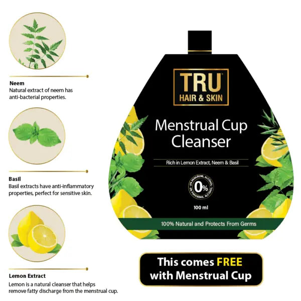 Reusable Menstrual Cup With Free Cleanser